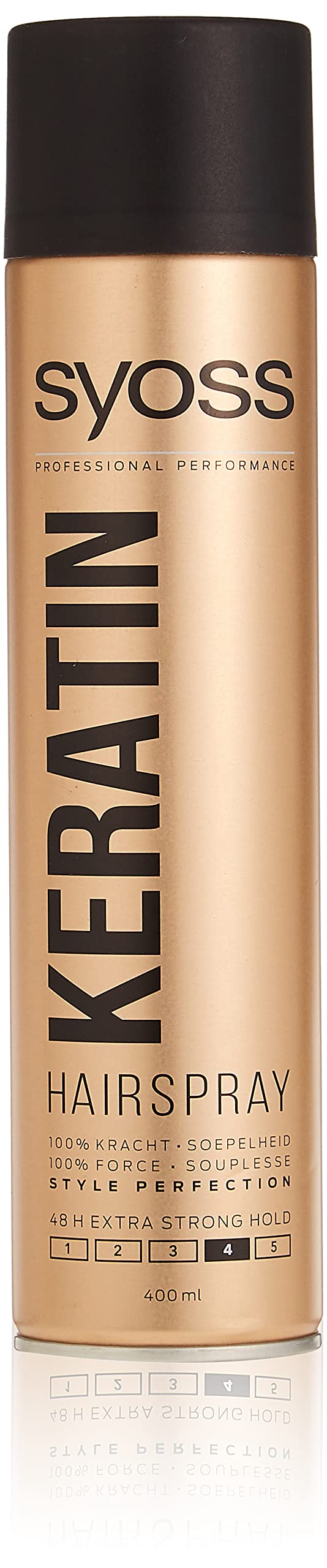 Syoss Keratin Hairspray Shape & Hold, Non-Sticky, UV Protection, Humidity Resistant - 400Ml