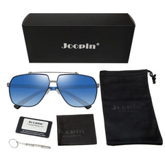 Joopin Classic Rectangle Sunglasses Shades for Men, Metal Sun Glasses Polarized UV Protection