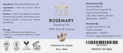 Rosemary Essential Oil for Hair Growth | 100% Pure and Natural Therapeutic Grade Hair Oil for Scalp Nourishment & Hairfall Control | 1 fl. Oz