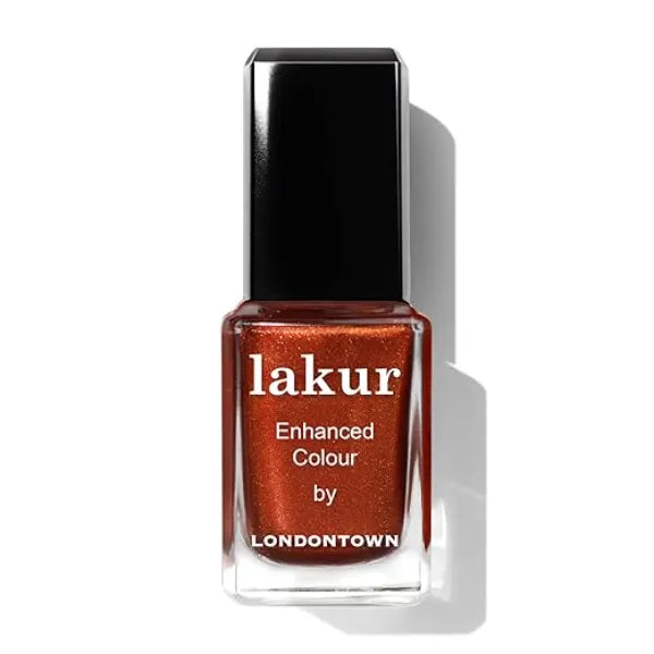 LONDONTOWN lakur Nail Polish Chip Resistant, Non Toxic, Conditions & Hydrates Nails Metallic Cinnamon, Posh Forever, .40 fl oz