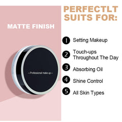 Fixing Face Setting Powder - Loose Powder Long Lasting Lightweight Face Powder - Oil Control Breathable Lighting Setting Powder - Makeup Powder for All Skin Types Face Make-up (01White)