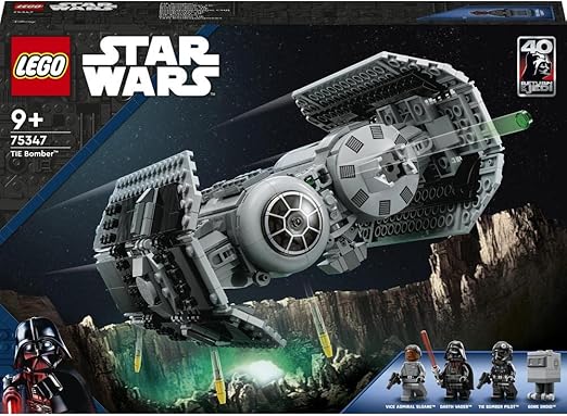 LEGO 75347 Star Wars TIE Bomber Model Building Kit, Starfighter with Gonk Droid Figure & Darth Vader Minifgure with a Lightsaber, Collectable Gift Idea