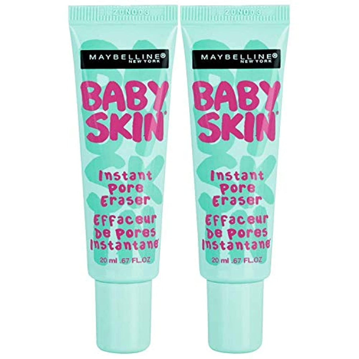 Maybelline New York Baby Skin Instant Pore Eraser Primer, Clear, 0.67 Fl Oz (Pack of 2)
