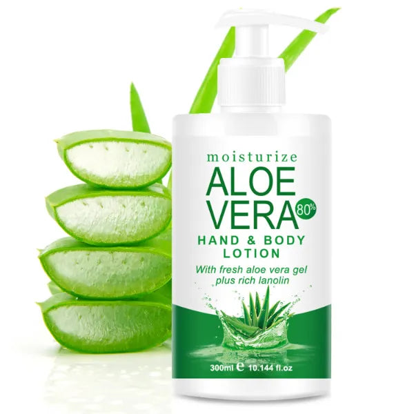 Grospe Organic Aloe Vera Gel for Face & Body, 10.14 Fl Oz Soothing & Hydrating Lotion, 80% Pure Aloe Gel Organic Moisturizer for Dry Skin, Lightweight Non-Greasy Formula