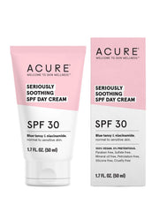 Acure Seriously Soothing SPF 30 Day Cream | 100% Vegan | For Dry to Sensitive Skin | Blue tansy & Niacinamide - Soothes & Provides Sunscreen | 1.7 Fl Oz