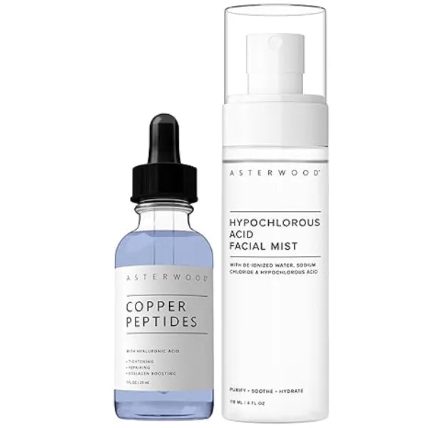 Asterwood Copper Peptides Serum 1 oz + Hypochlorous Acid Facial Mist