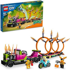 LEGO City Stunt Truck and Ring of Fire Challenge 60357 Building Blocks Toy Car Set; Toys for Boys, Girls, and Kids (479 Pieces)