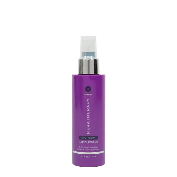 KERATHERAPY Keratin Infused Rapid Rescue Shining Shine Spray for Thermal Hair Protection, 4.2 fl. oz., 125 ml - Hair Breakage Repair Spray with Coffee Extract, Sunflower, Macadamia Oil, & Pearl Powder