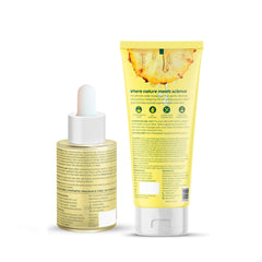 PLIX THE PLANT FIX - 5% Pineapple Foaming Face Wash And Serum Combo for Pigmentation & Dark Spots, Dillness, Reveal A Brighter, Even Toned Complexion