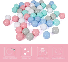 50 Soft Plastic Ball Pit Balls - Plastic Toy Balls for Kids - Ideal Baby Toddler Ball Pit, Ball Pit Play Tent, Baby Pool Water Toys, Kiddie Pool, Party Decoration, Photo Booth Props