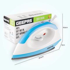 Geepas GDI7782 1200W Dry Iron - Non-Stick Coating Plate & Adjustable Thermostat Control | Indicator Light with ABS Material