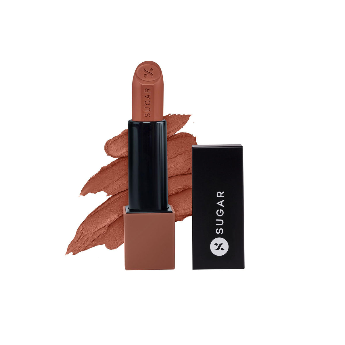 SUGAR Cosmetics Glide Peptide Serum Lipstick with Hyaluronic Acid & Vitamin E | Velvet Matte Finish | Long Lasting & Pigmented | 1 Swipe Full Coverage | 4.2gm - 03 Sahara Sands