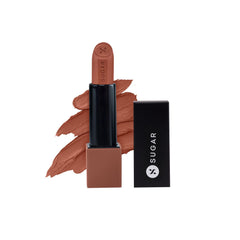 SUGAR Cosmetics Glide Peptide Serum Lipstick with Hyaluronic Acid & Vitamin E | Velvet Matte Finish | Long Lasting & Pigmented | 1 Swipe Full Coverage | 4.2gm - 03 Sahara Sands