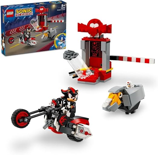 LEGO Sonic the Hedgehog Shadow the Hedgehog Escape, Motorbike Toy for Kids, Boys & Girls aged 8 Plus with Buildable Lab, Badnik Rhinobot & Clucky Video Game Character Figures, Gifts for Gamers 76995