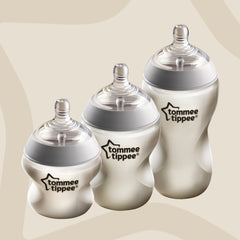 Tommee Tippee Closer to Nature® Baby Bottles, Breast-Like Teat with Anti-Colic Valve, 260ml, Pack of 3, Midnight Skies