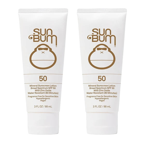 Sun Bum Mineral Spf 50 Sunscreen Lotion Vegan and Hawaii 104 Act Compliant (Octinoxate & Oxybenzone Free) Broad Spectrum Natural Sunscreen With UVA/UVB Protection 2 Pack