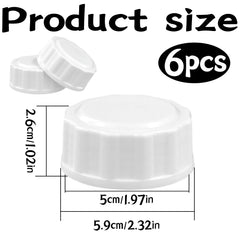 Pack of 6 Travel Bottle Caps for Avent, Baby Bottle Caps, Cap for Baby Bottles, Small, Bottle Lid Replacement Baby Bottles, for Baby Bottles, Bottle Caps Lid (White)