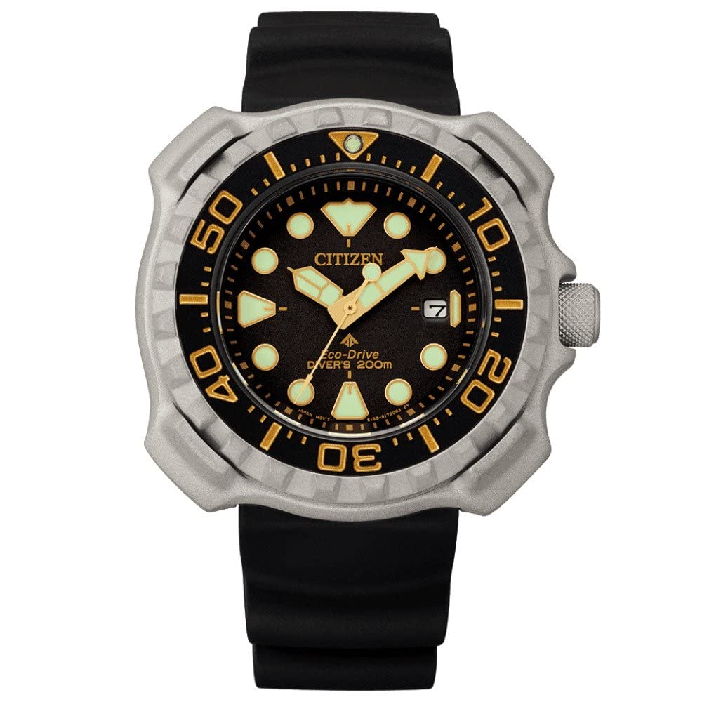 Citizen Men's Analogue Eco-Drive Watch with Rubber Strap Promaster Marine