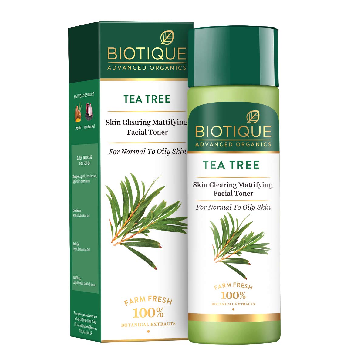Biotique Tea Tree Skin Clearing Mattifying Facial Toner, Normal to Oily Skin Face Toner - 120ml