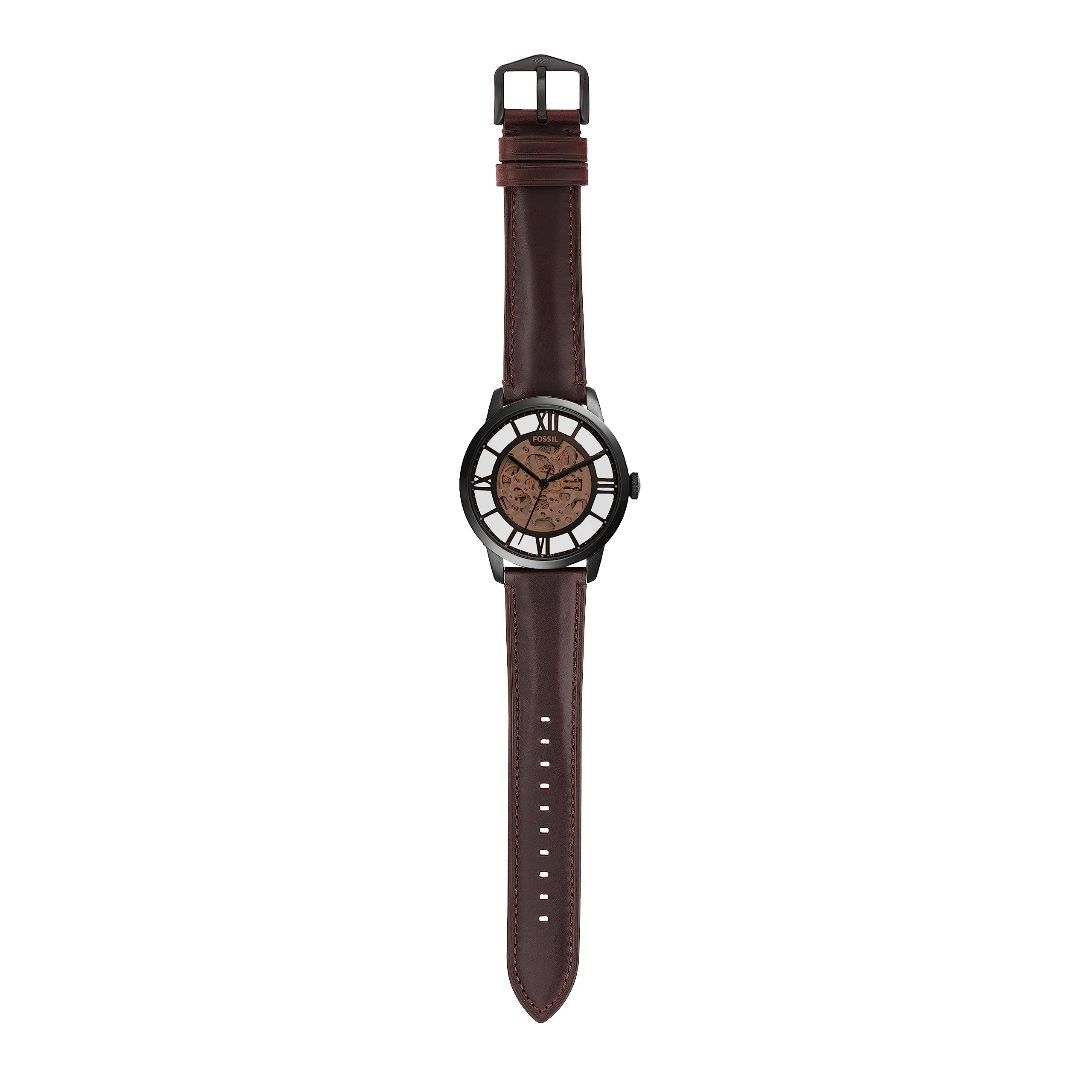 Fossil Men's Townsman Stainless Steel Mechanical Automatic Watch - Dark Brown