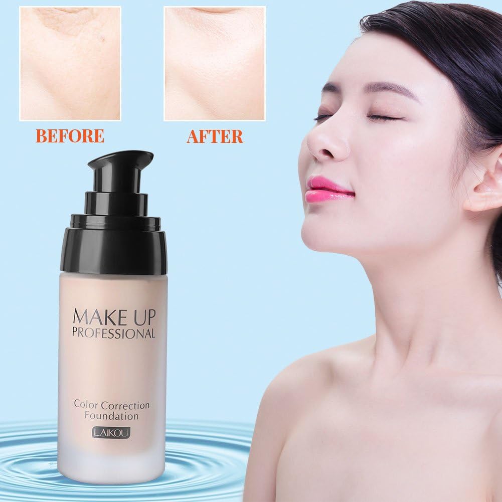 3 Colors Smooth Makeup Base Face Liquid Foundation, Matte Wear Concealer Sun Block Cream, Full Coverage Foundation(#2)