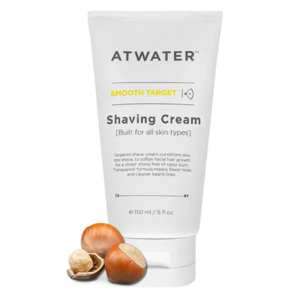 ATWATER Smooth Target Shaving c, Men's Pre-Shave and Shave Cream in One, Translucent Formula with Rosa Gallica Extract, Nick-Free Protection for Sensitive Skin - 5 oz