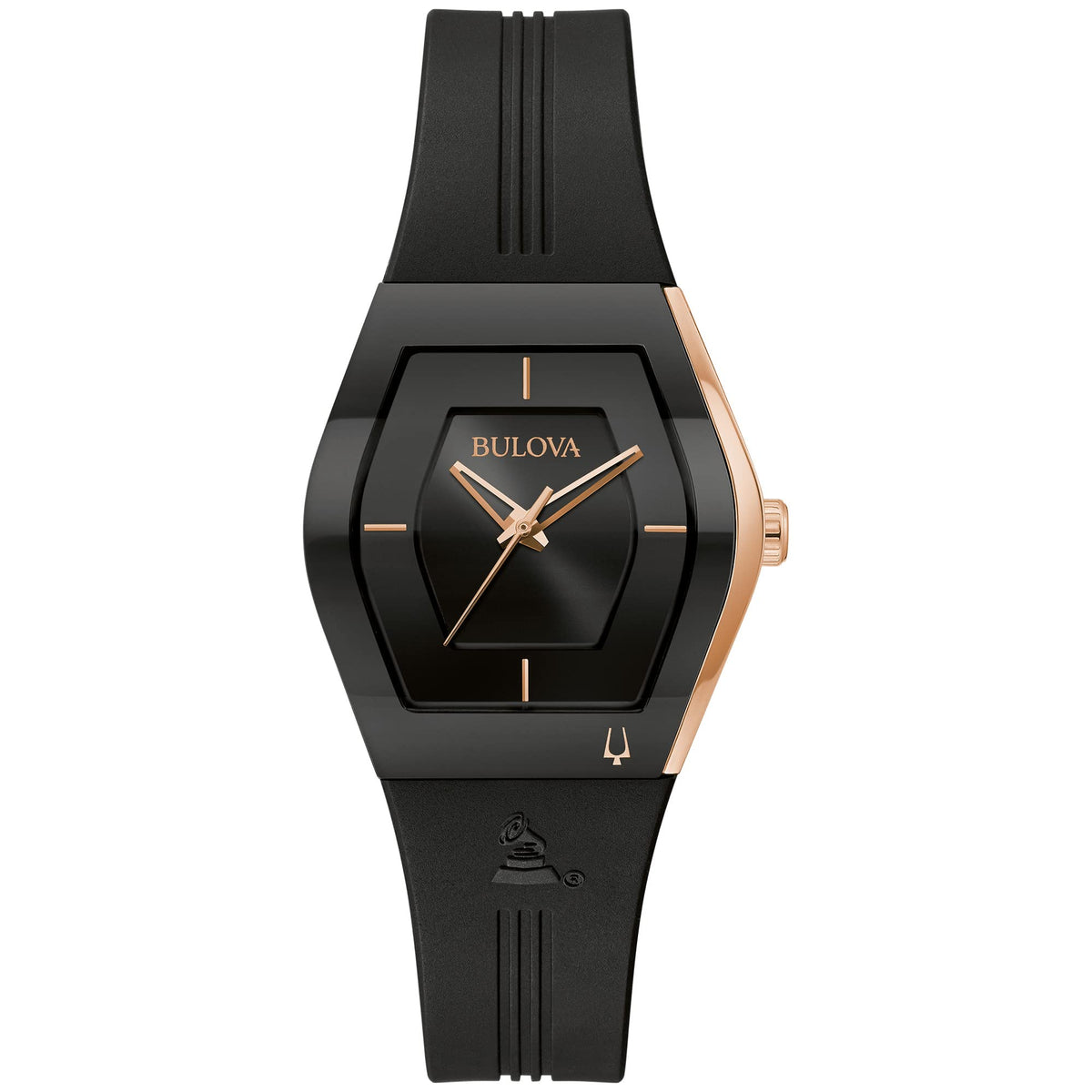 Bulova Latin Grammy Silicone Strap - 97L163 - Rose Gold Tone/ Ladies