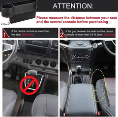 REKOBON Car Seat Gap Filler Pack of 2, Car Seat Gap Storage Box with Cup Holder, PU Leather Car Organizer Front Seat Filler for Drive and Passenger Side