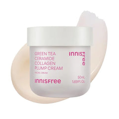 Innisfree Green Tea Ceramide Collagen Plump Cream, Korean Face Moisturizer for a Youthful Glow, 1.06 Fl Oz
