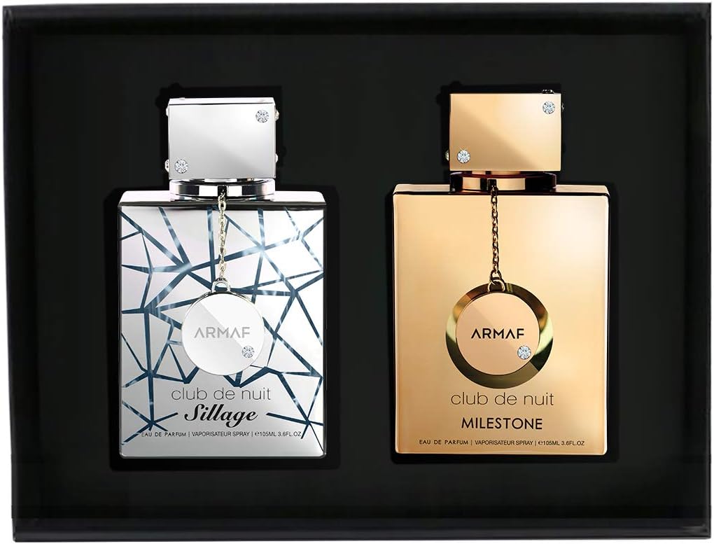 Armaf Club De Nuit Intense - Men & Women - Set of 2 - Eau De Parfum Gift Set, CDN Sillage 105ML EDP Silver & CDN Milestone 105ML EDP Gold - perfume for man - perfume for women - giftsets - fragrance