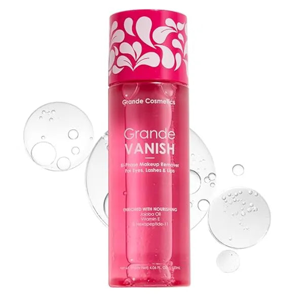 Grande Cosmetics Makeup Remover Removes Water & Oil Based Makeup, Dissolves Long Wear & Waterproof Formulas 3.4 fl oz