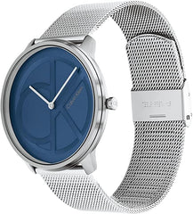 Calvin Klein Iconic Mesh - 40Mm Unisex's Blue Dial, Stainless Steel Watch + Calvin Klein Channeled Metal, Men's Bracelet