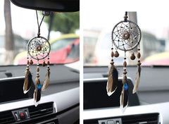 Car Pendant Handcraft Dream Catcher Feather Hanging Car Rearview Mirror Ornament Auto Decoration Accessory