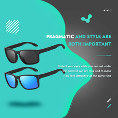 OJIRRU Polarized Sunglasses for Men Women Sports Sun Glasses Classic Rectangular Shades UV400 Protection for Men Women Sports Outdoor Driving Fishing Sunglasses