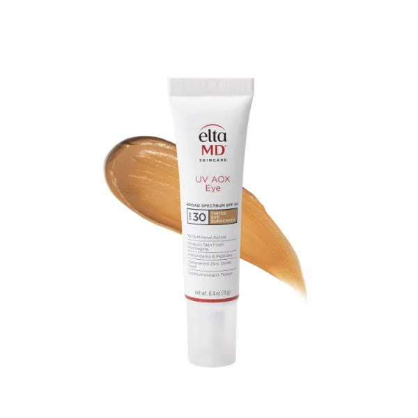 EltaMD UV AOX Tinted Mineral Sunscreen for Eye Area - SPF 30, Tinted Eye Sunscreen, 100% Mineral Face Formula with Anxtioxidants, 0.4 oz Tube
