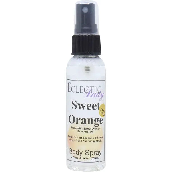 Eclectic Lady Sweet Orange Body Spray, Double Strength, 2 ounces, Body Mist for Women with Clean, Light & Gentle Fragrance, Cologne with Soft, Subtle Aroma For Daily Use