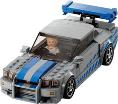 LEGO 76917 Speed Champions 2 Fast 2 Furious Nissan Skyline GT-R (R34) Race Car Toy Model Building Kit, Collectible with Racer Minifigure, 2023 Set for Kids