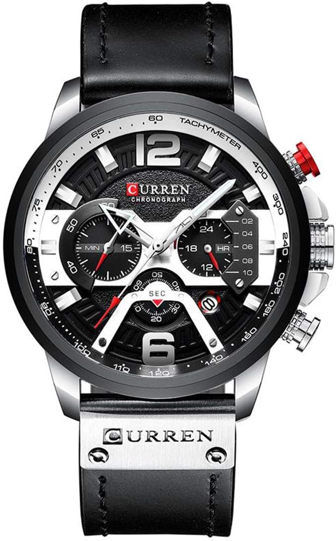 CURREN Stainless Steel Chronograph Men's Watch (Black Dial Black Colored Strap)