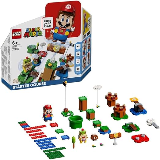 LEGO Super Mario Adventures with Mario Starter Course Set, Buildable Toy Game, Collectible Gifts for Kids, Boys & Girls 6 Plus Year Old with Interactive Figure 71360