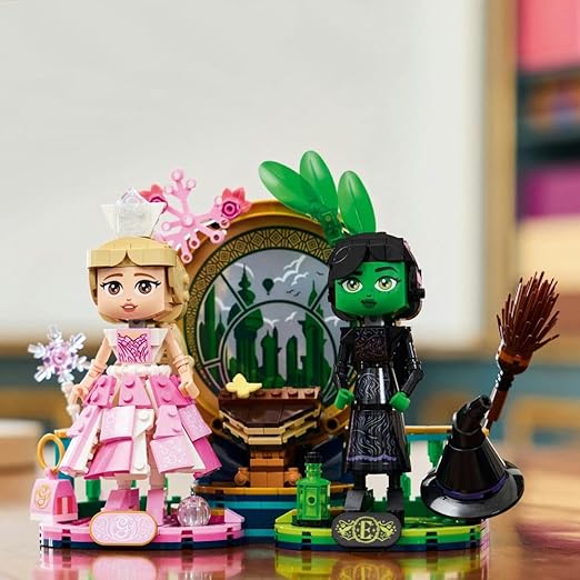 LEGO Wicked Elphaba & Glinda Figures, Building Toy Set for 10 Plus Year Old Girls and Boys, with Buildable Characters and a Broom, Wizard of Oz-Themed Gift for Kids and Fans of the Movie 75682