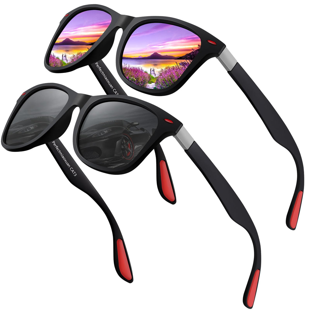 Polarized Sunglasses Mens Womens Cool Fishing Driving Hiking Ultralight Retro Wrap Around Travel sun glasses UV Protection