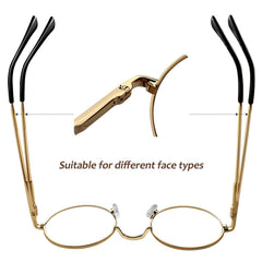 KANASTAL Round Blue Light Blocking Glasses for Men Women, Hippie Style Vintage Shades Small Circle Metal Frame UV400 Sun Glasses