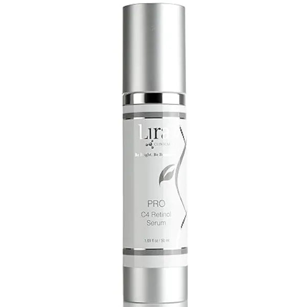 Lira Clinical Pro C4 Retinol Serum Anti Aging Face Serum with Plant Stem Cells Vitamin C with Licorice and Olive Extract Perfect for Acne Prone Skin 1.69 Ounce
