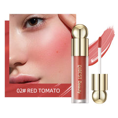 KANZA - Rose Cream Liquid Blush | Natural Matte Finish Looking, Dewy Cheek Tint | Soft Cream Face Blush Stick | Long-Wearing,Perfect Blending Liquid Blush Makeup for Cheeks|3.5g (#02 Red Tomato)