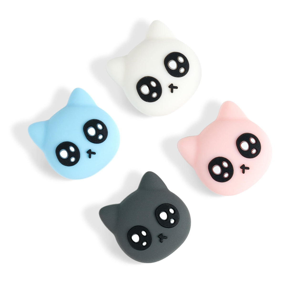 GeekShare Thumb Grip Caps for Switch,4PCS Cat Shape Silicone Joystick Caps,Soft Thumbstick Cover Compatible with Switch/OLED/Switch Lite - Tearful Eyes Cat