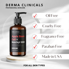 DERMA CLINICALS Apple Stem Cell + Matrixyl 3000 Serum With Hyaluronic Acid, Peptide Serum, Anti-Aging Serum for face, Anti-Wrinkle Serum, Skin Care Product - 4 oz