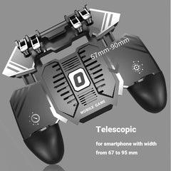 Mobile Game Controller, with Phone Cooling Fan 1200mAh Phone Gaming Grip, Universal Phone Triggers, Gamepad Joystick 4 Triggers L1R1 for Smartphone Android iOS Width from 67 to 90 MM(1 Pack)