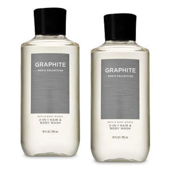 Bath & Body Works For Men 3-in-1 Hair, Face & Body Wash - Value Pack lot of 2 - Full Size (Graphite)
