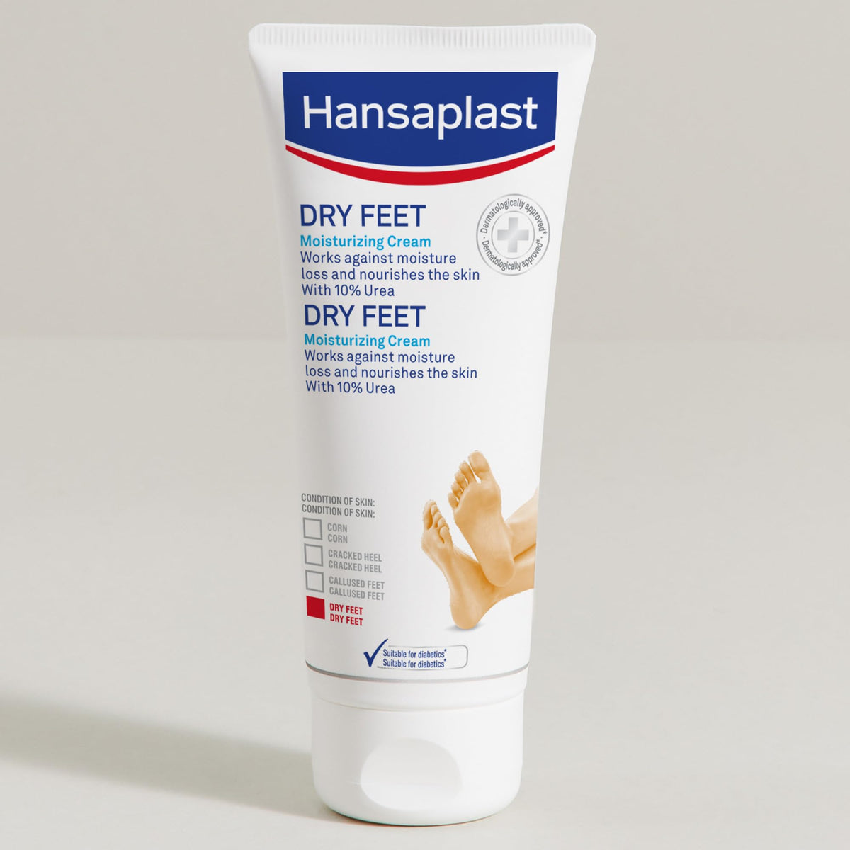 Hansaplast Dry Feet Moisturizing Cream | Intensive Moisturizing | Protects against callus formation | Foot Care | Foot Cream | 10% Urea | 100ml