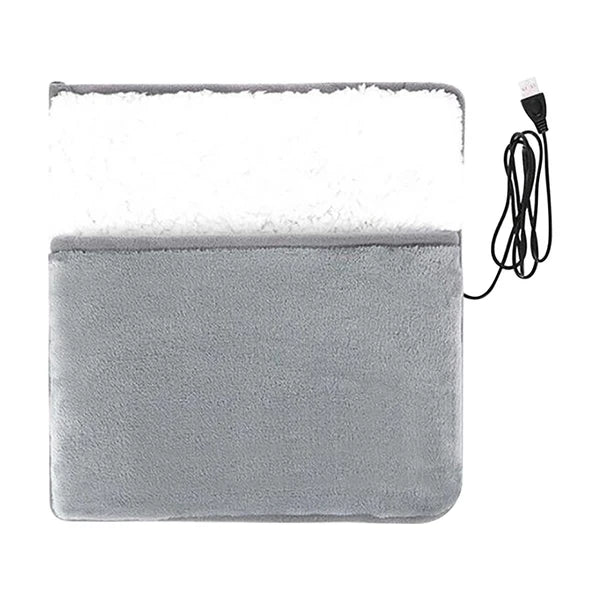 PAVEOS Electric Foot Warmer - USB Heated Pad with Plush Cover for Quick Warmth